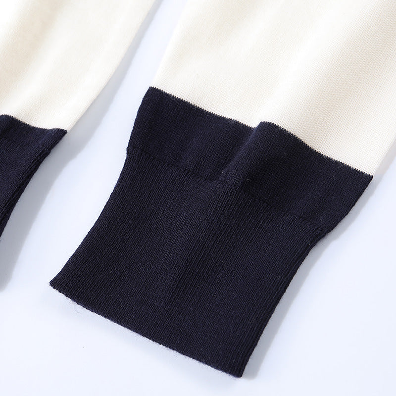 Men’s Fashion Casual Long Sleeve Jacquard Close-fitting Sweater