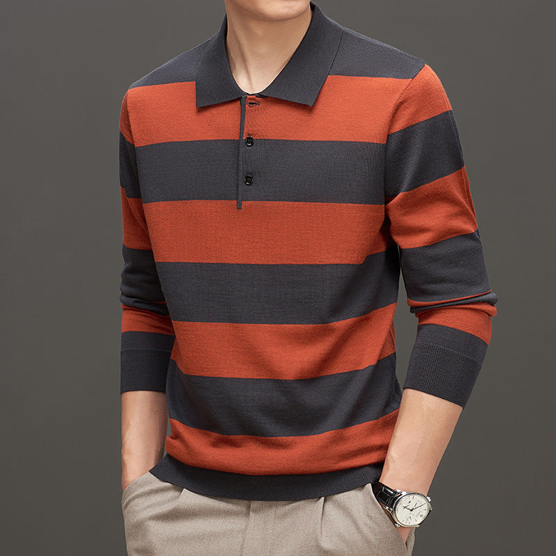 Men’s Fashion Casual Long Sleeve Jacquard Close-fitting Sweater - Iron Gray / M