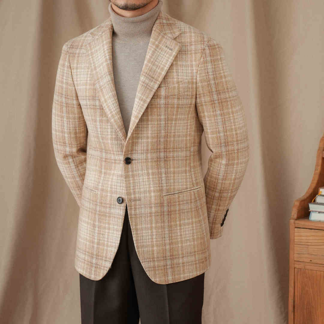 Wool Retro Suit Slim Fit All-match - Khaki / L