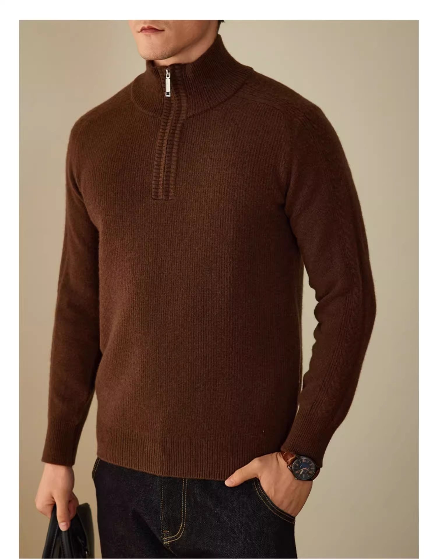 Wool Sweater Men’s Business Leisure Warm Sweater