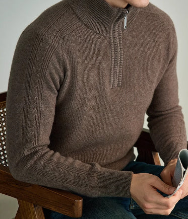 Wool Sweater Men’s Business Leisure Warm Sweater - elegant camel / 48