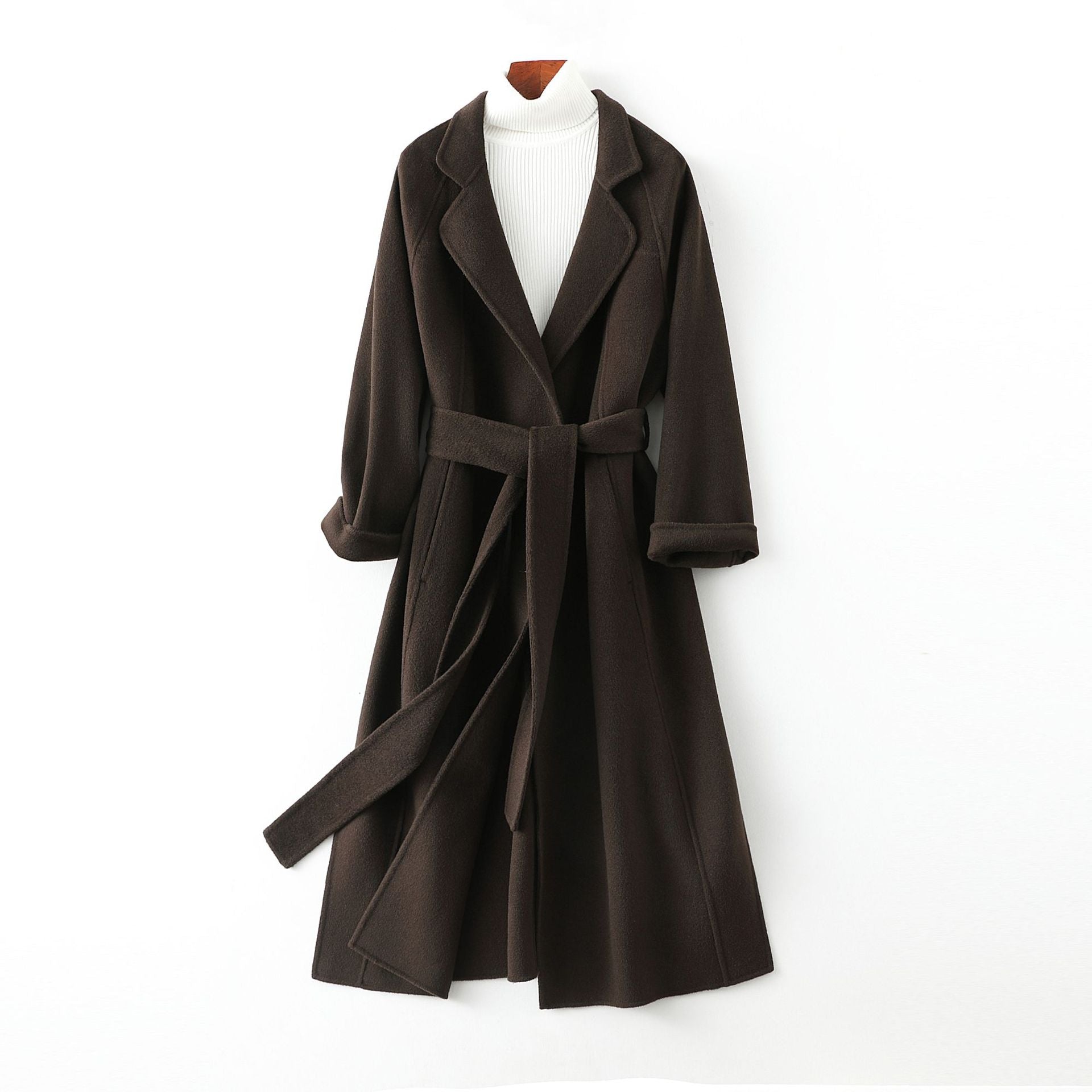 Fashion Loose Cool Woolen Coat Women - Chocolate / S