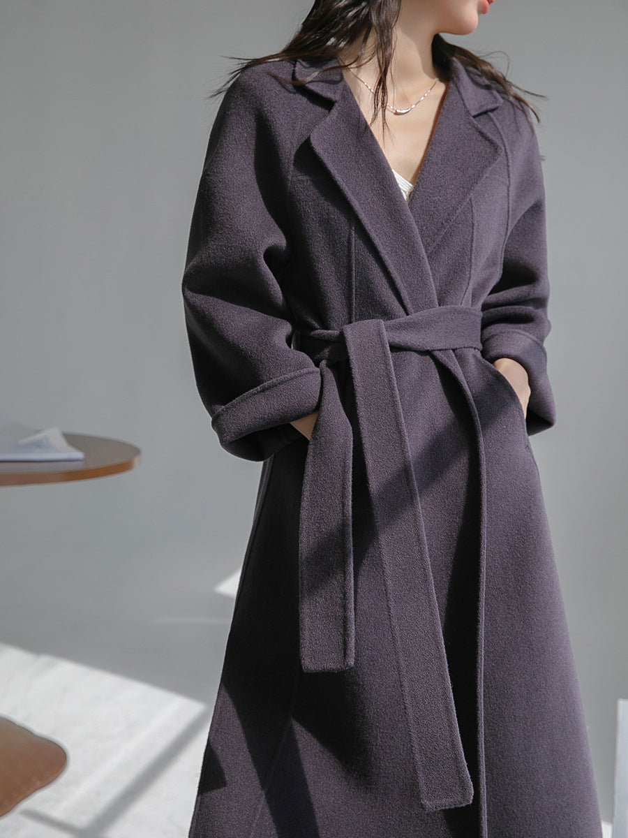 Fashion Loose Cool Woolen Coat Women - Iron Gray / S