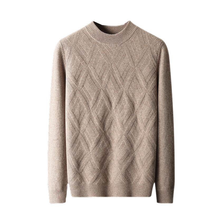 Woolen Sweater Men’s Half Turtleneck Thickened Sweater Casual