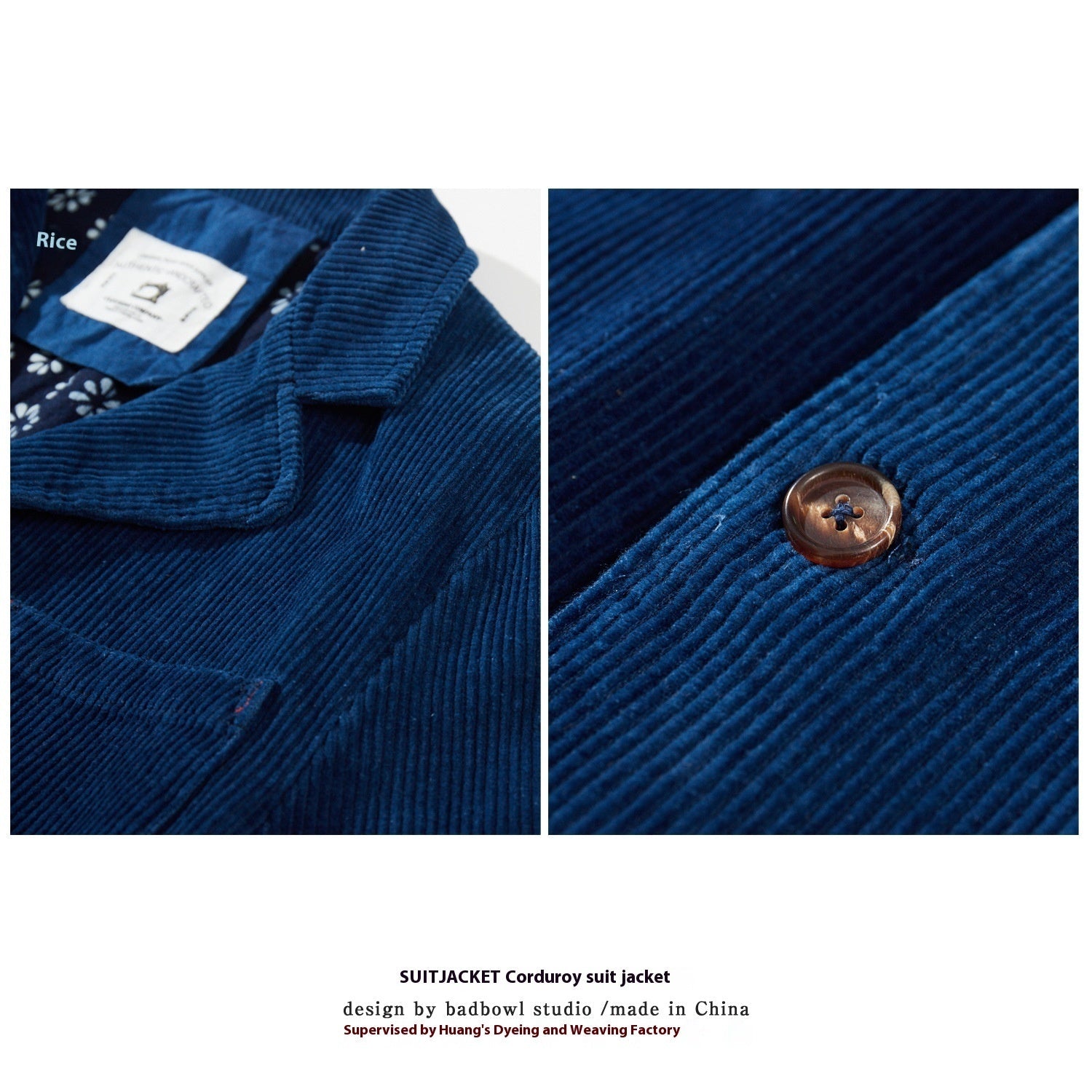 Woven Blue Dyed Coat Vintage Corduroy