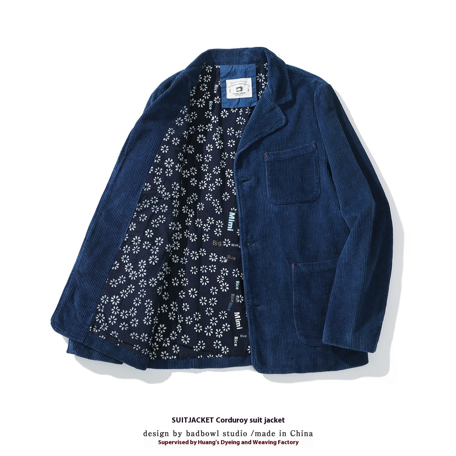 Woven Blue Dyed Coat Vintage Corduroy