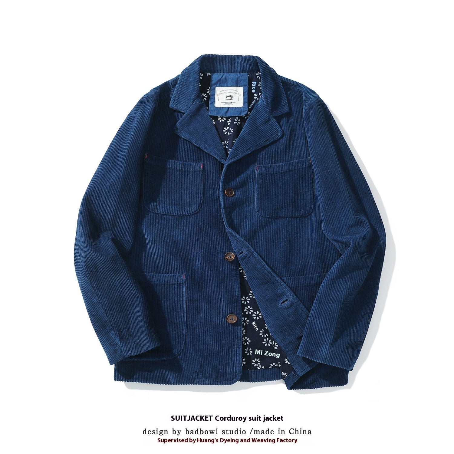 Woven Blue Dyed Coat Vintage Corduroy