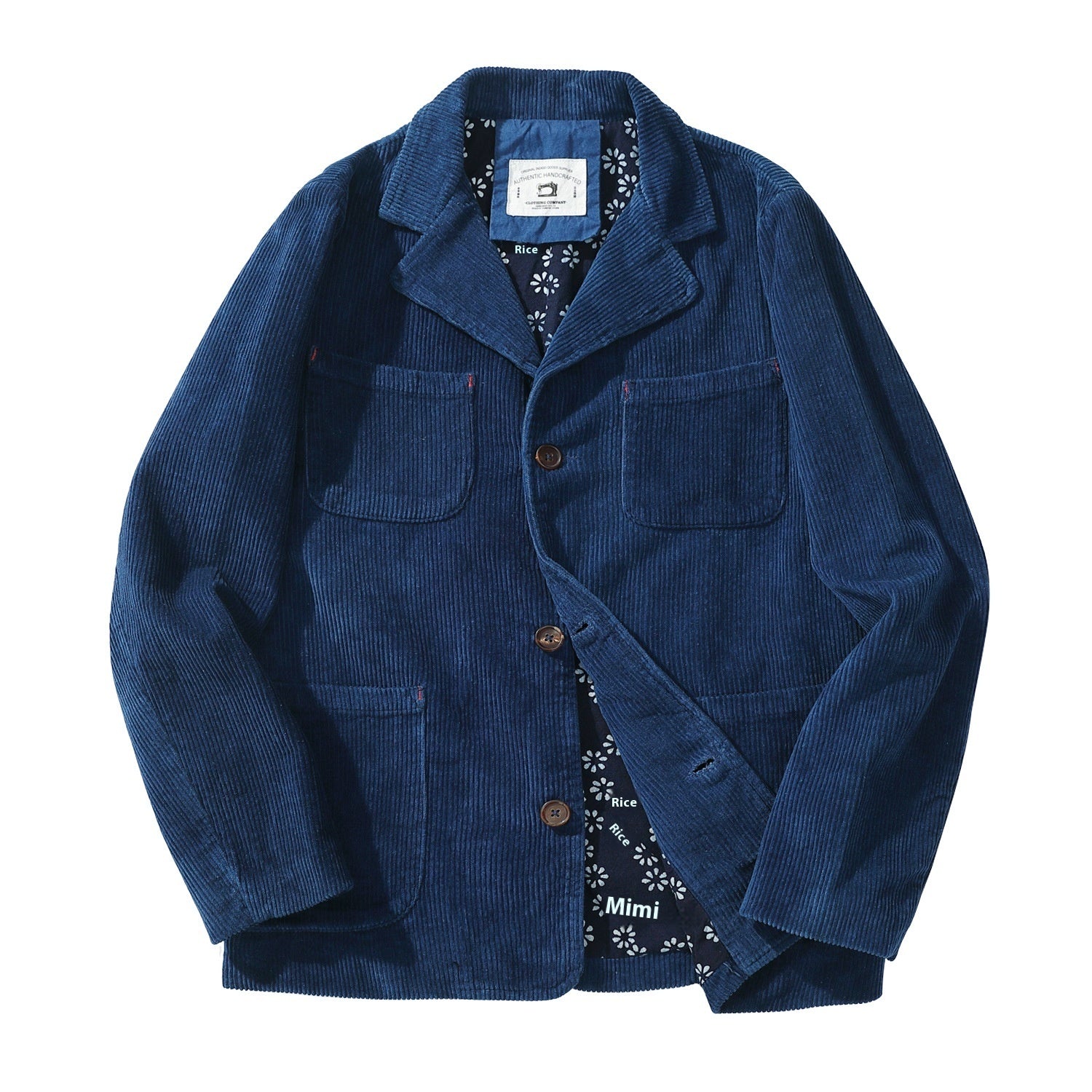 Woven Blue Dyed Coat Vintage Corduroy