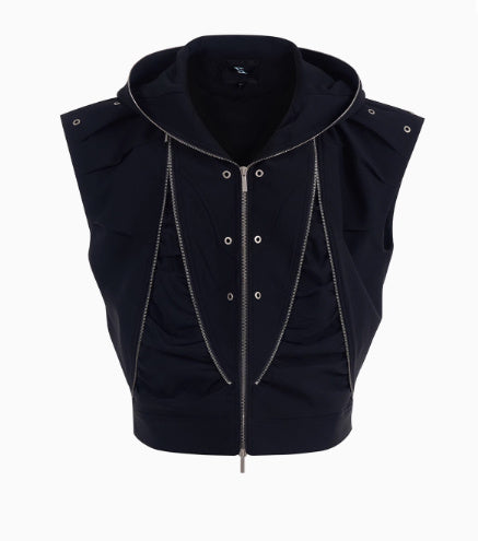 Deconstructing Design Zipper Workwear Casual Pants - Black vest / M