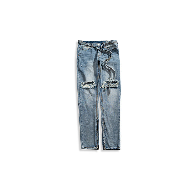 Zipper trousers jeans - Blue / 34