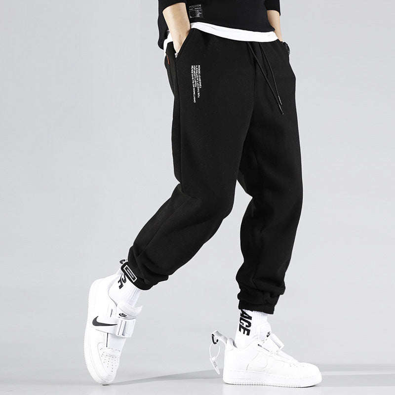 Casual Sports Pants Men’s Trendy Brand All-Match Loose Korean Style Trendy Pants - Black / XL