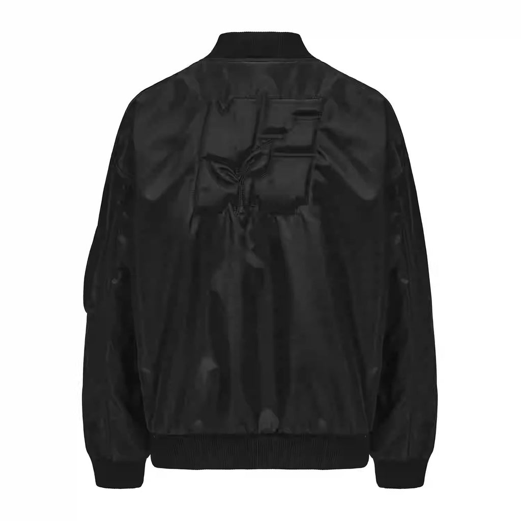 American Embroidered Stand Collar Jacket For Men And Women - Black / M