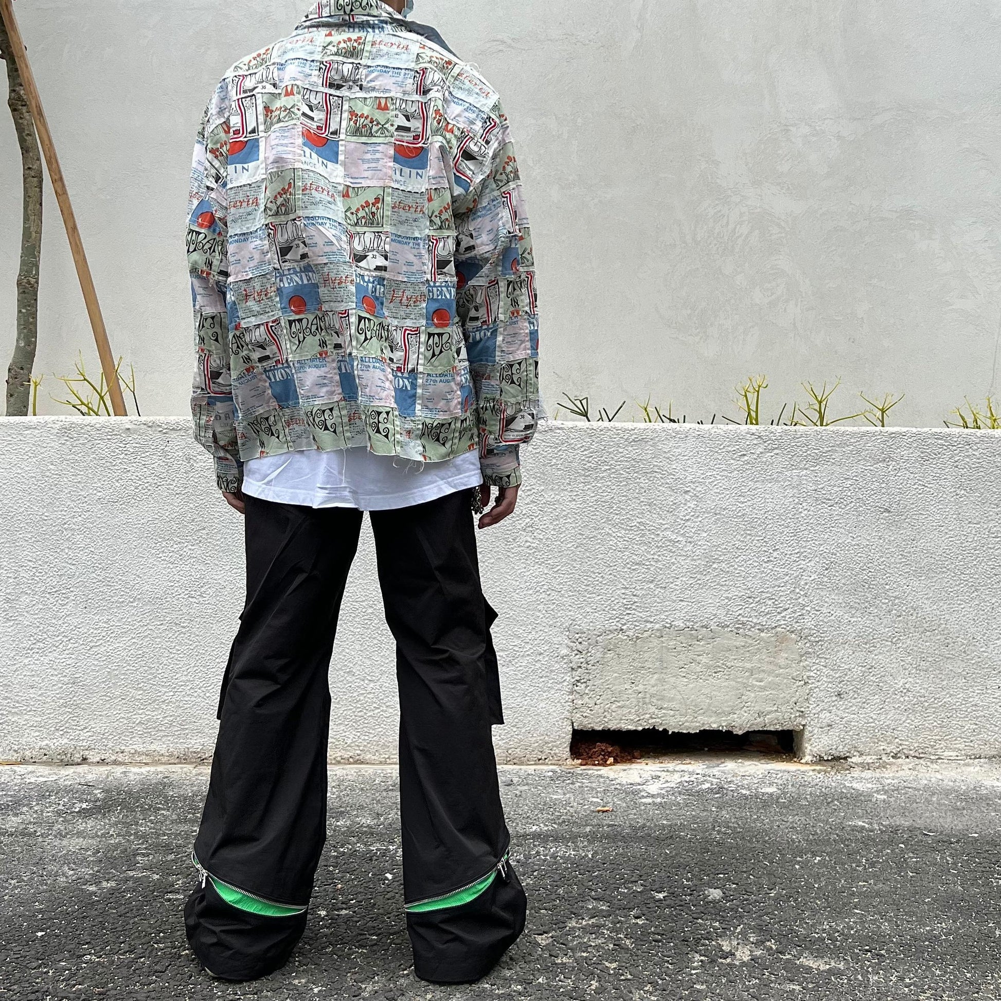 Zippered Concealed Contrast Offset Performance Pants